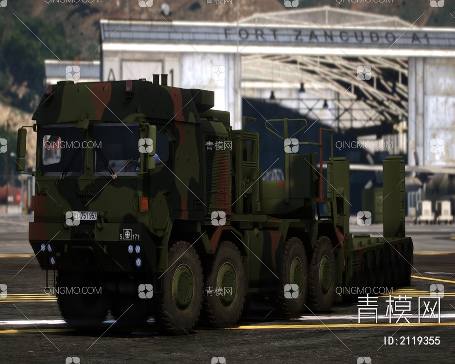 猛犸象型德国联邦国防军重型运输车HX81SLTMammut3D模型下载【ID:2119355】