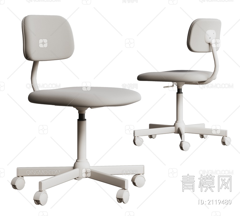 办公椅 单椅 转椅 椅子 会议室椅子3D模型下载【ID:2119480】