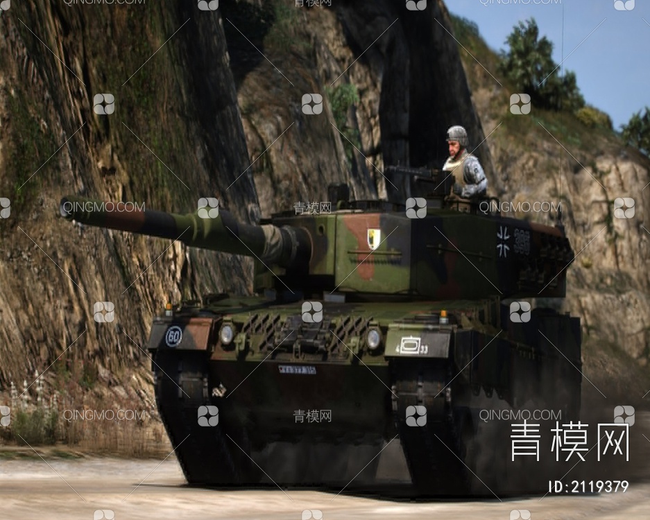 德国豹2A4坦克3D模型下载【ID:2119379】