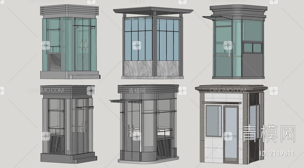 门卫岗亭SU模型下载【ID:2119811】