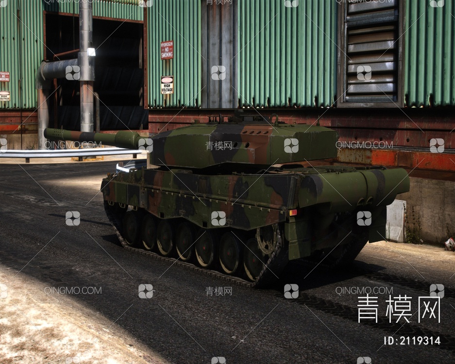 瑞士140mm豹2Panzer87​​坦克车3D模型下载【ID:2119314】