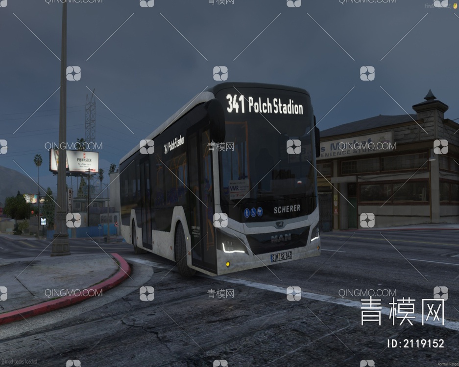 曼恩City12E电动客车公交车公共汽车3D模型下载【ID:2119152】