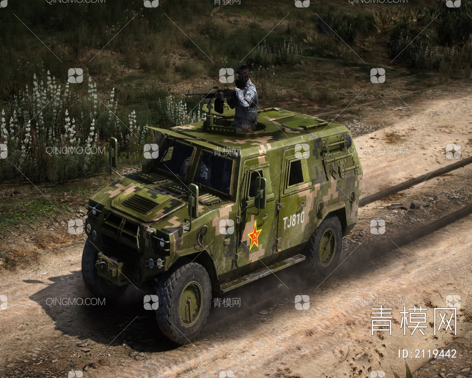 中国东风猛士CSK131装甲运输车3D模型下载【ID:2119442】