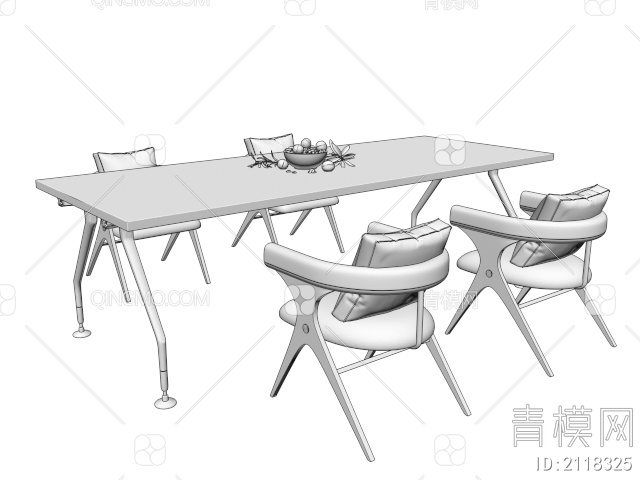 餐桌椅3D模型下载【ID:2118325】