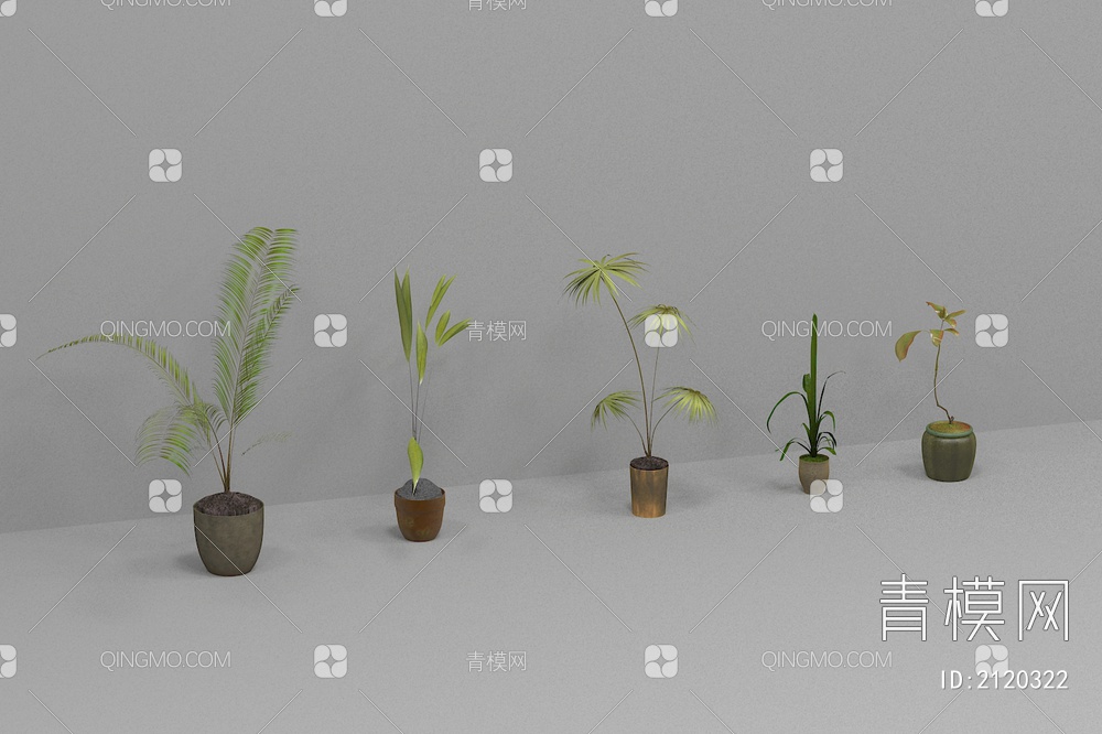 室内盆栽3D模型下载【ID:2120322】