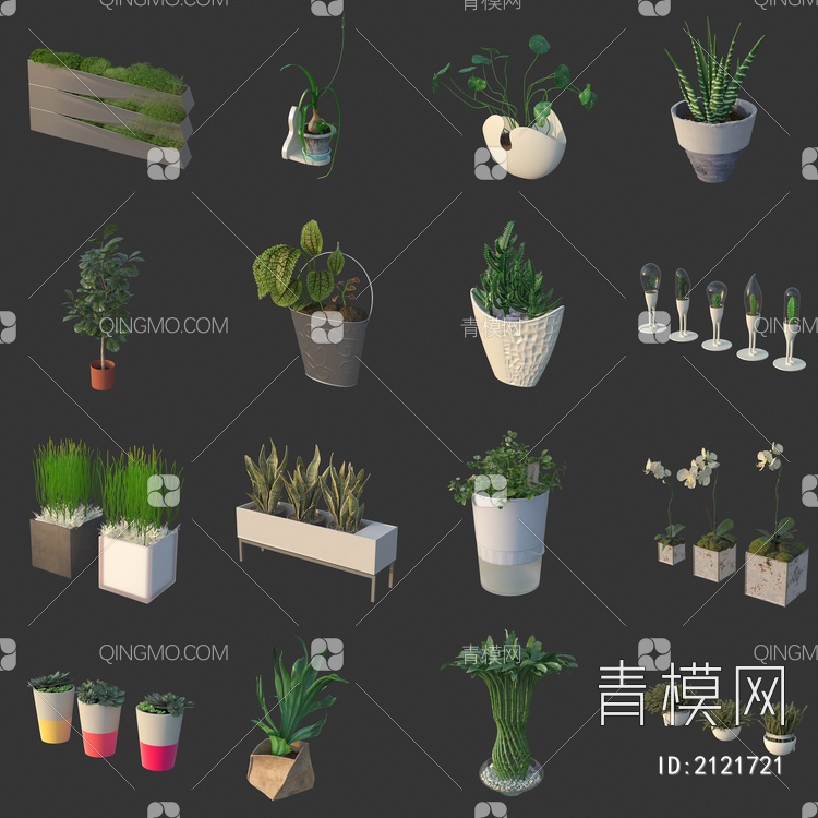 盆栽 绿植 盆景3D模型下载【ID:2121721】