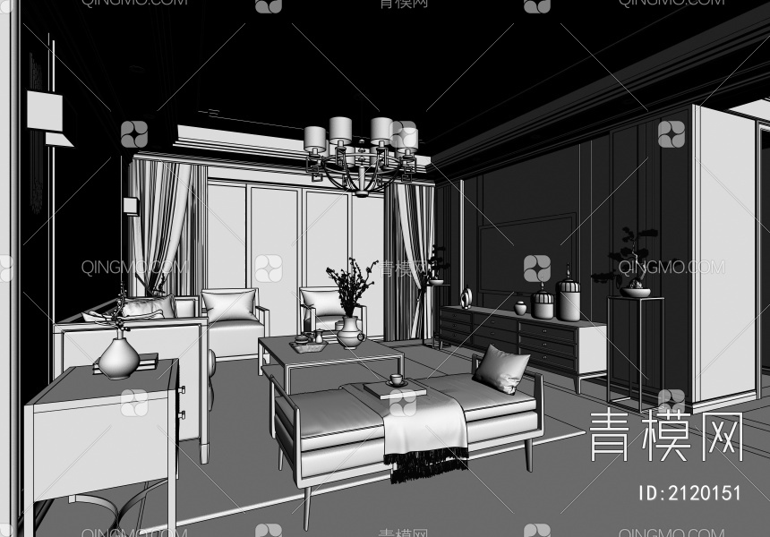 客餐厅3D模型下载【ID:2120151】