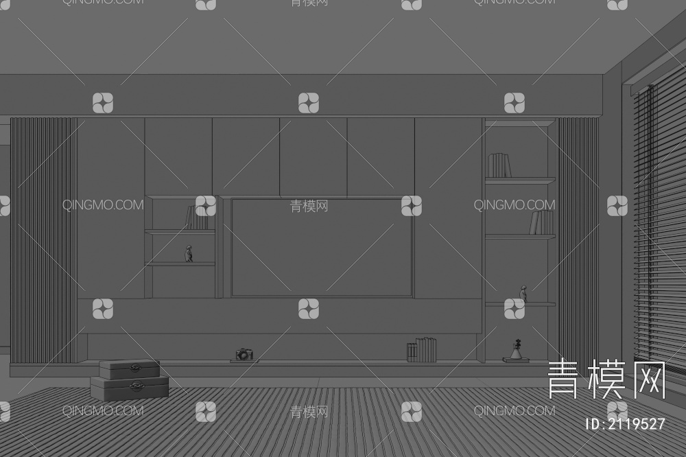 电视柜 电视背景墙 奶油风电视柜 休闲椅 茶几 极简风电视背景墙3D模型下载【ID:2119527】