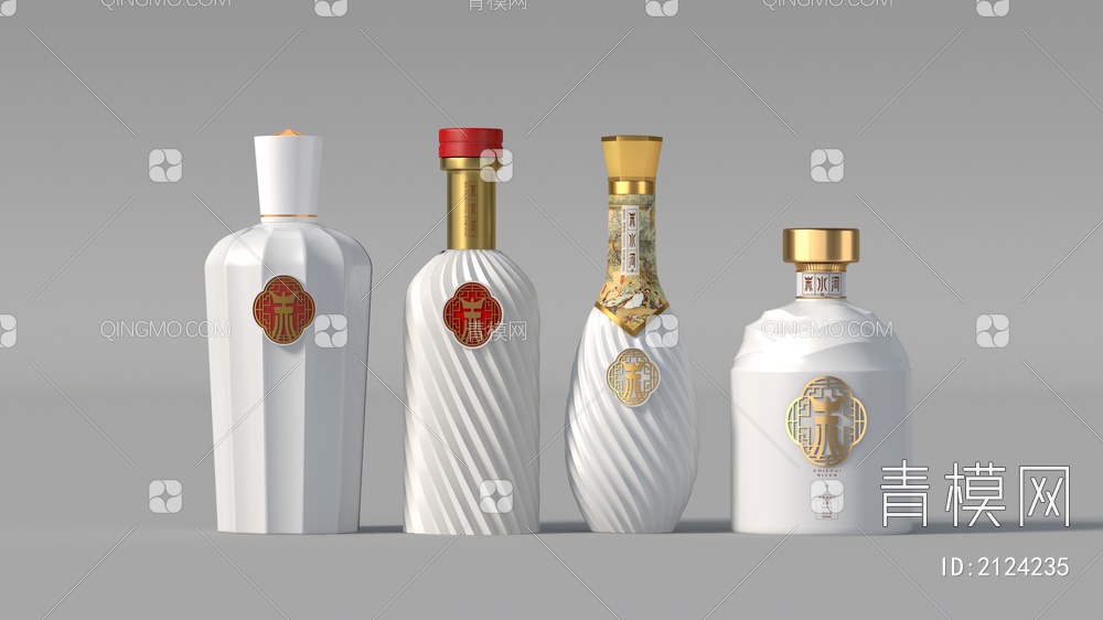 白酒 酒瓶包装3D模型下载【ID:2124235】