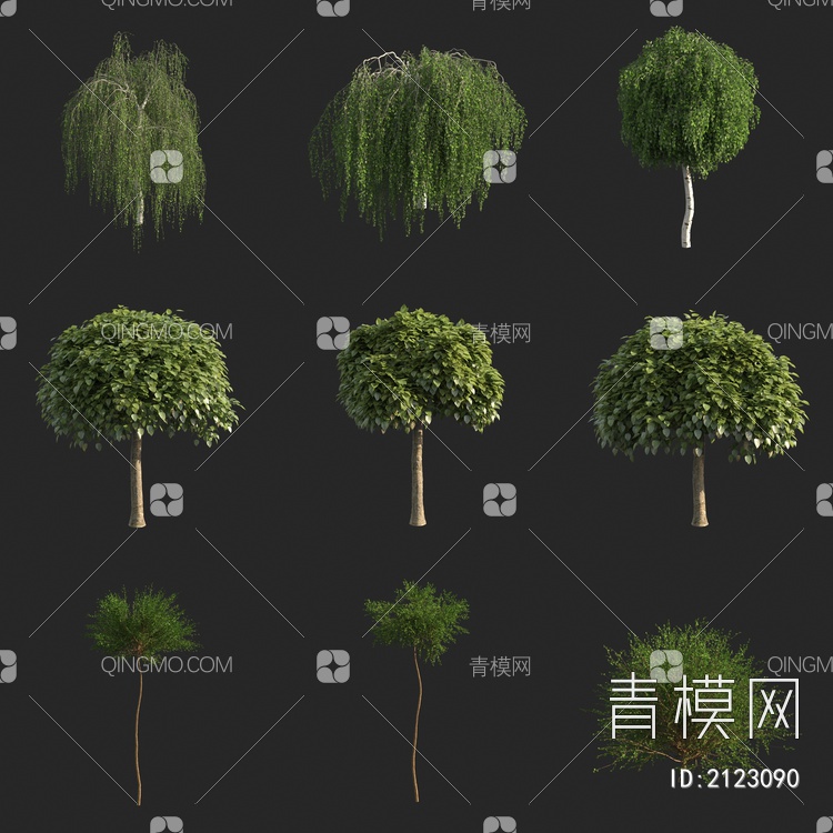 柳树 景观树 行道树 灌木3D模型下载【ID:2123090】
