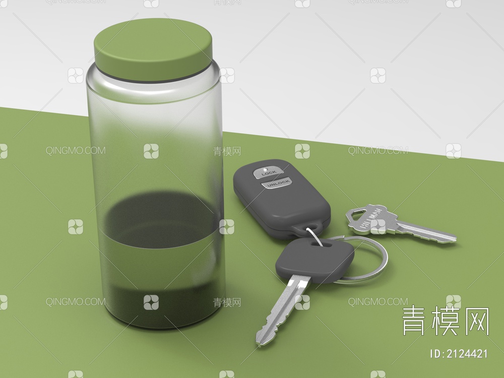 生活用品 杯子钥匙摆件3D模型下载【ID:2124421】