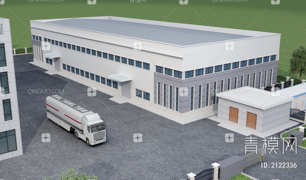 厂房办公楼3D模型下载【ID:2122336】