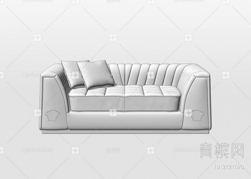 双人沙发（无贴图）3D模型下载【ID:2121590】