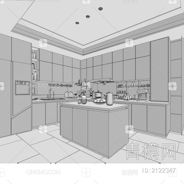 厨房3D模型下载【ID:2122347】