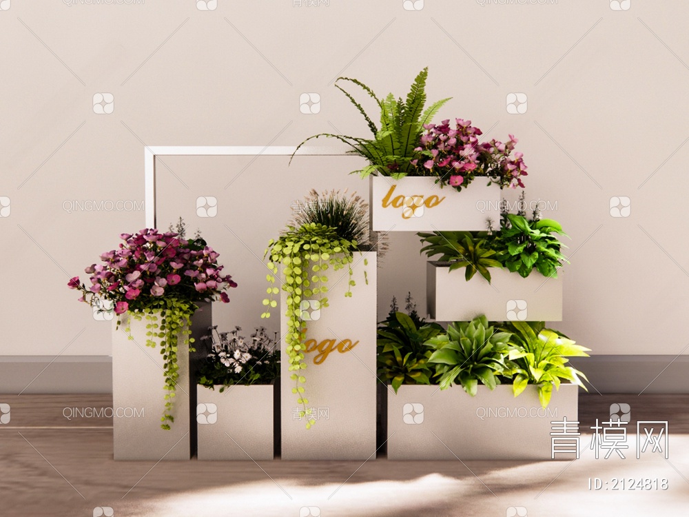 植物组合 花箱3D模型下载【ID:2124818】