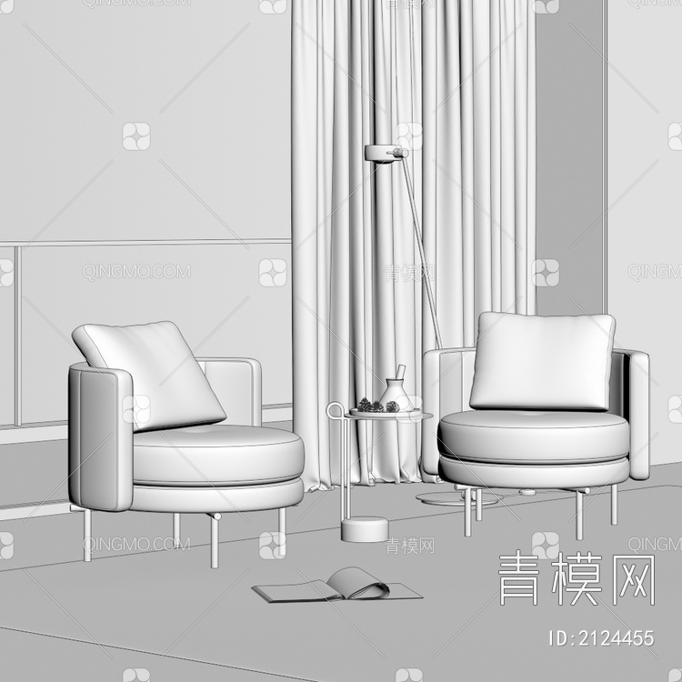 休闲椅3D模型下载【ID:2124455】