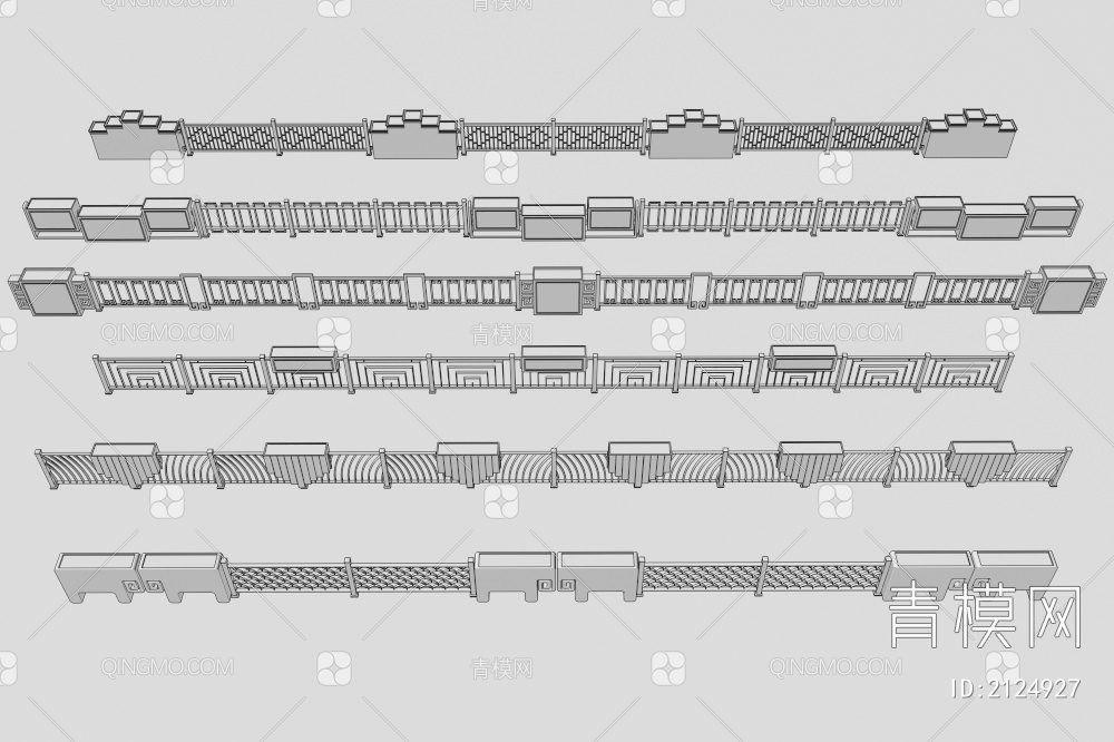 围栏护栏组合3D模型下载【ID:2124927】