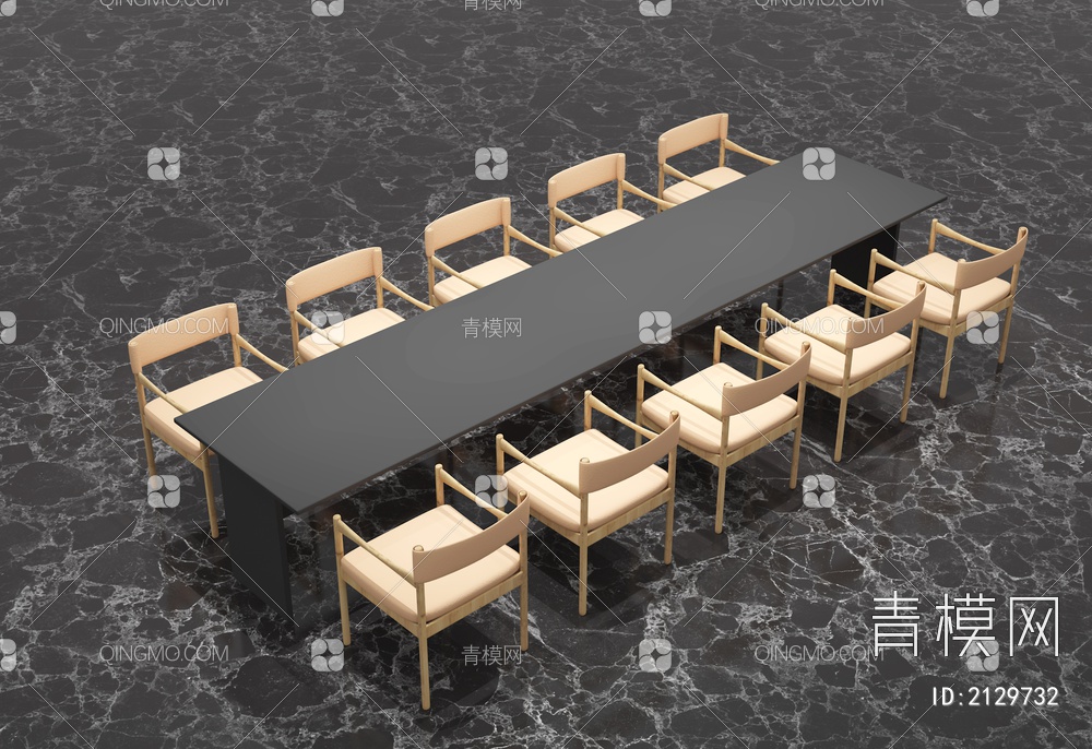 桌椅组合  休闲桌椅  会议桌椅组合3D模型下载【ID:2129732】