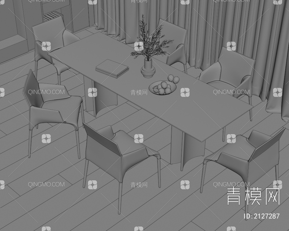 餐桌椅组合3D模型下载【ID:2127287】