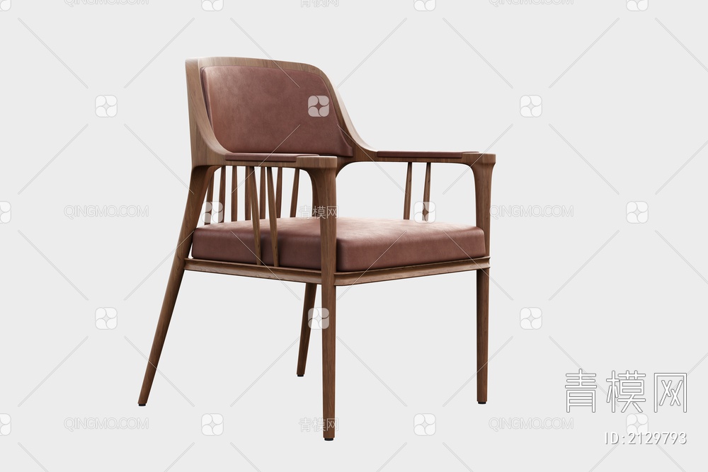 餐椅 椅子 书椅 单椅 实木椅 休闲椅 餐桌椅3D模型下载【ID:2129793】
