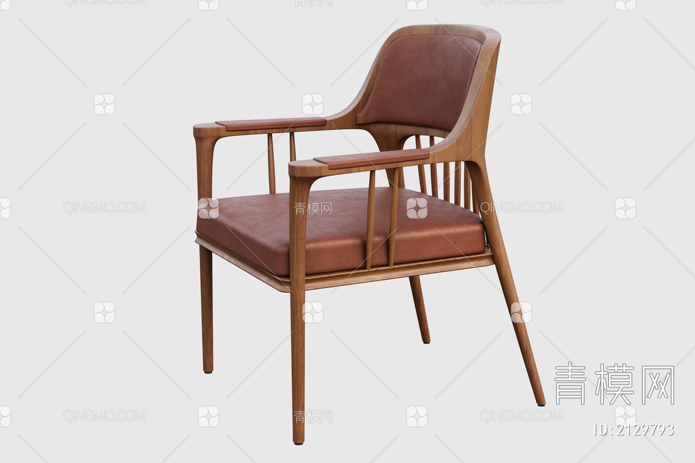 餐椅 椅子 书椅 单椅 实木椅 休闲椅 餐桌椅3D模型下载【ID:2129793】