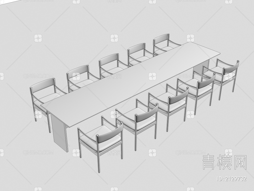 桌椅组合  休闲桌椅  会议桌椅组合3D模型下载【ID:2129732】