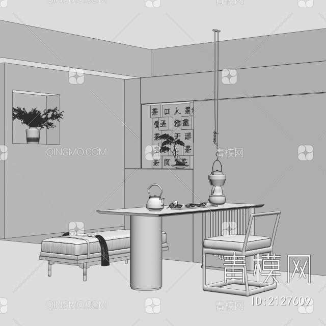 茶室3D模型下载【ID:2127609】