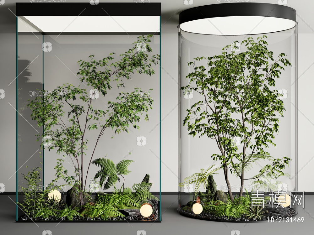 室内植物造景 景观造景 庭院小品 景观树 蕨类3D模型下载【ID:2131469】