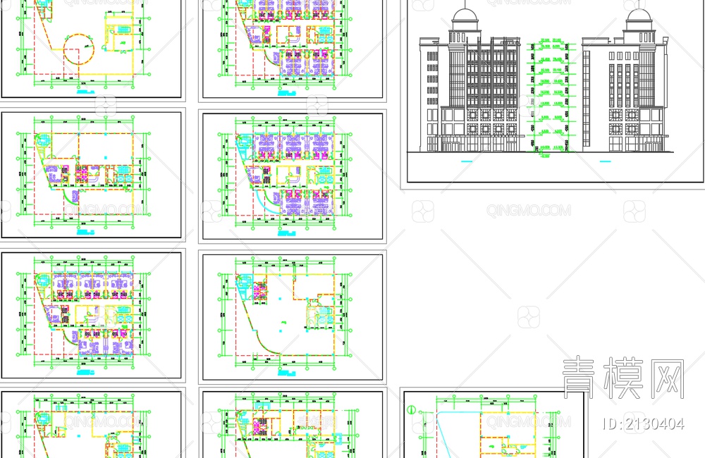 宾馆建筑施工图【ID:2130404】