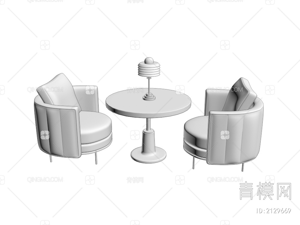 休闲桌椅组合 洽谈桌椅组合3D模型下载【ID:2129669】