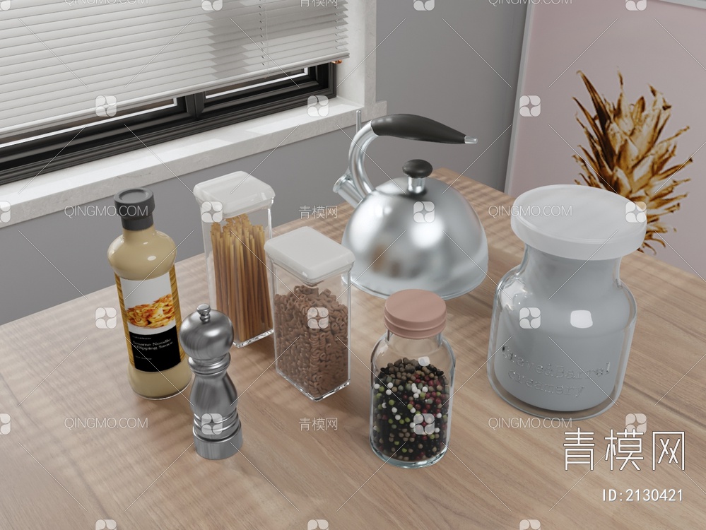 厨房用品 调料 酸奶 烧水壶3D模型下载【ID:2130421】