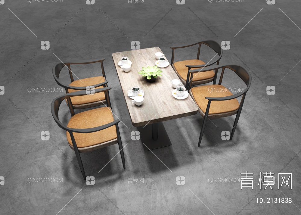 餐桌椅组合 烧烤店餐桌椅3D模型下载【ID:2131838】