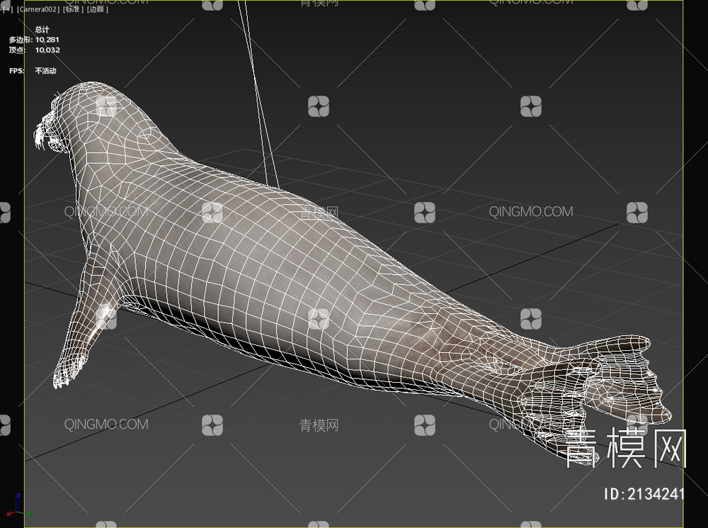 竖琴海豹格陵兰海豹 恋冰海豹 天琴海豹 动物3D模型下载【ID:2134241】
