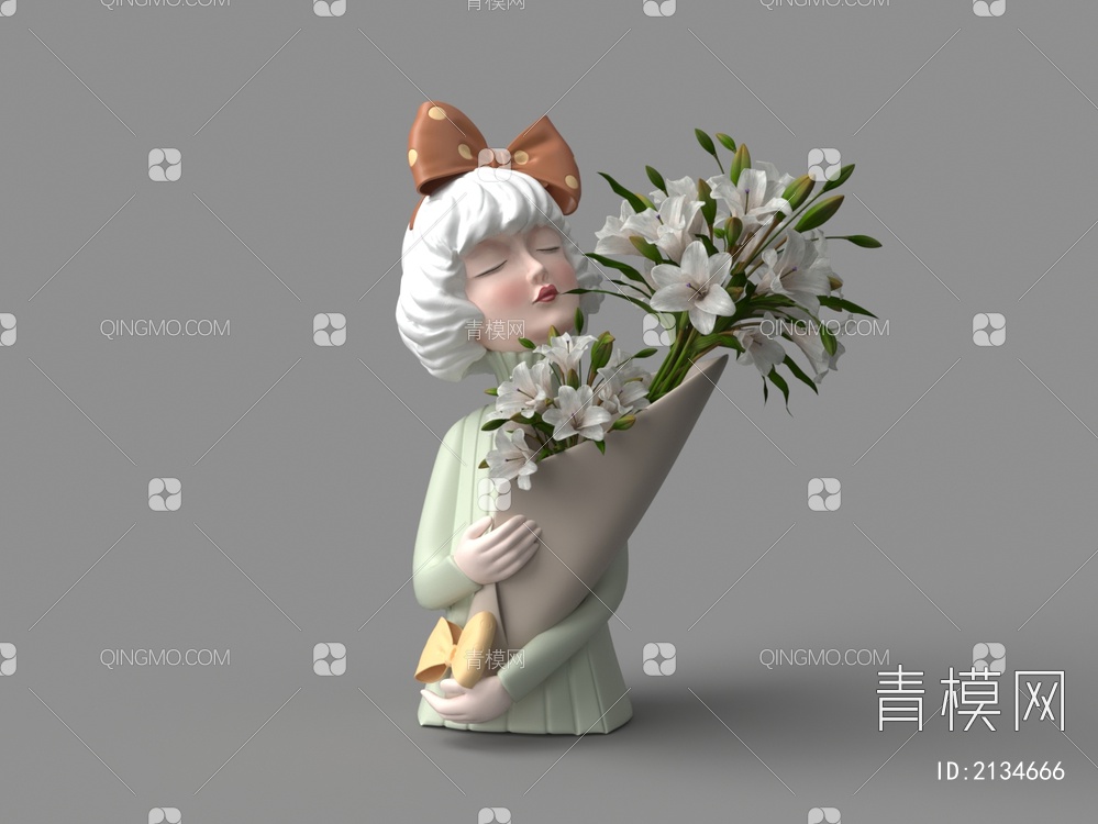 雕像捧花女孩3D模型下载【ID:2134666】