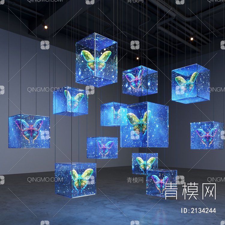 玻璃艺术装置3D模型下载【ID:2134244】