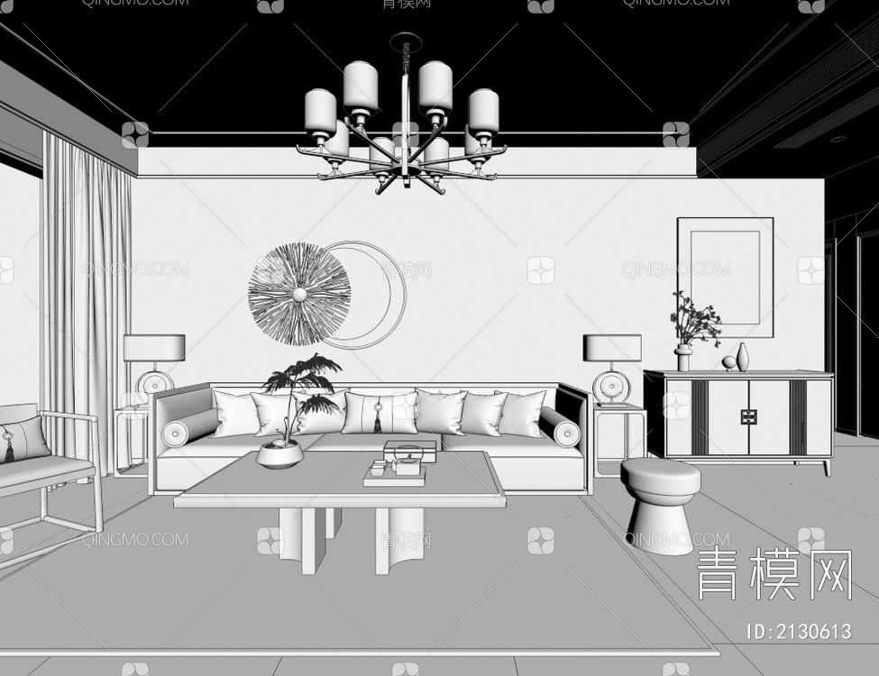 客餐厅3D模型下载【ID:2130613】