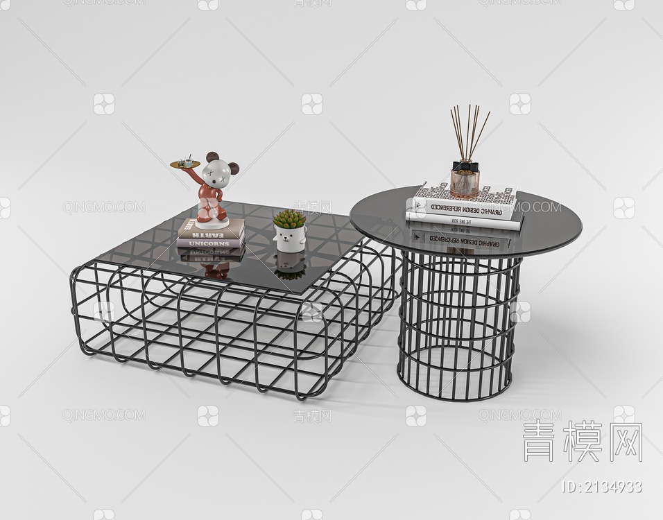 铁艺茶几组合3D模型下载【ID:2134933】