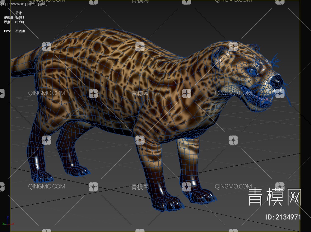 北美洲父猫牛鬣兽科生物动物3D模型下载【ID:2134971】