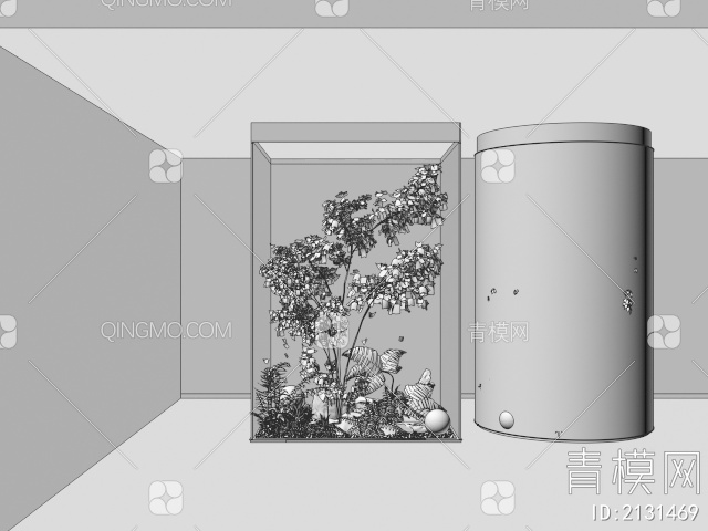 室内植物造景 景观造景 庭院小品 景观树 蕨类3D模型下载【ID:2131469】