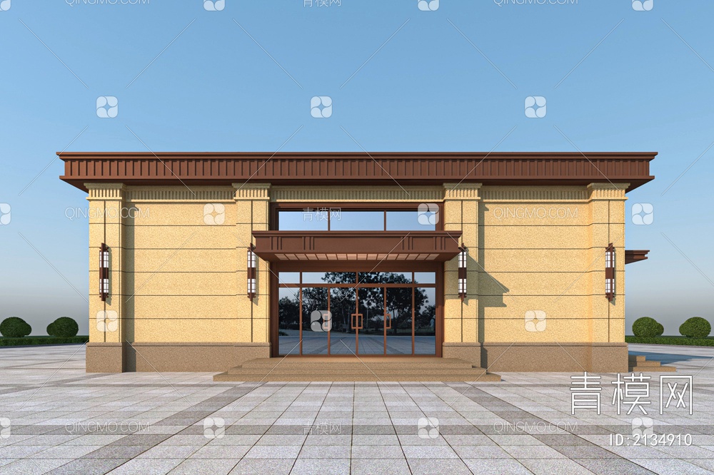 一层婚庆宴会厅商业楼3D模型下载【ID:2134910】