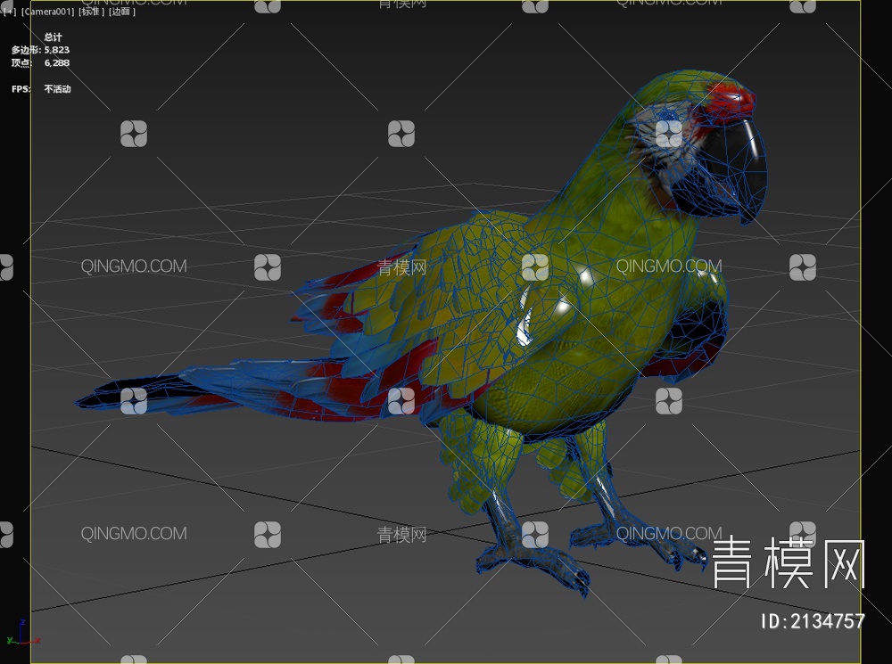 军金刚鹦鹉军舰金刚鹦鹉军用金刚鹦鹉动物3D模型下载【ID:2134757】
