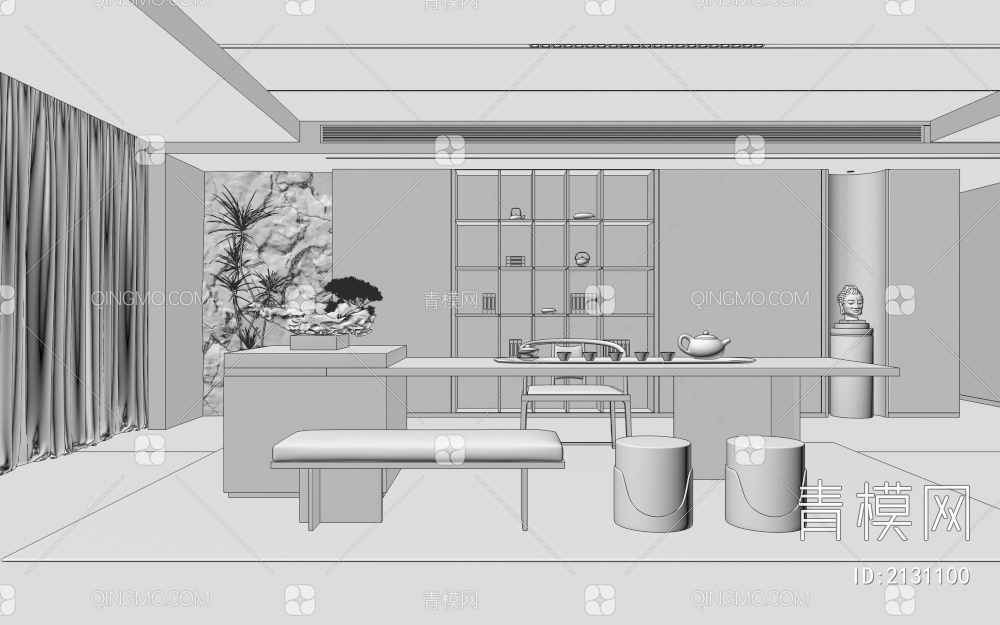 茶室3D模型下载【ID:2131100】