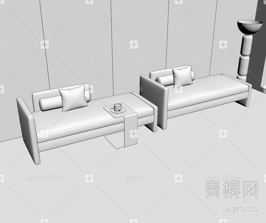 床尾凳组合3D模型下载【ID:2131835】