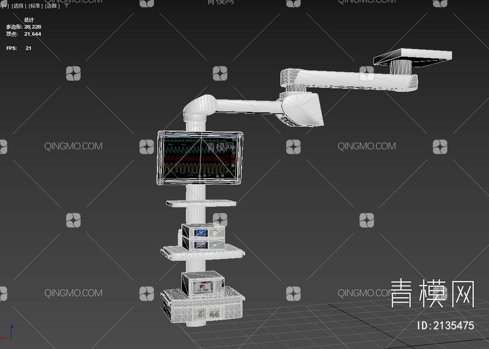 医疗柱和供给头3D模型下载【ID:2135475】