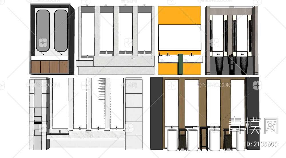 生间洗手台SU模型下载【ID:2135605】