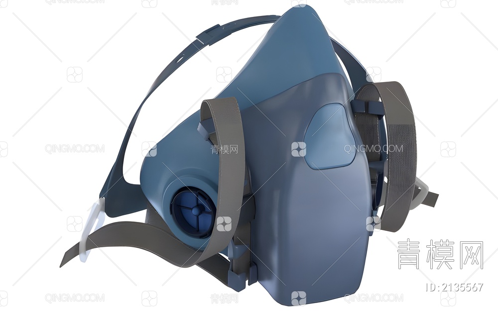 半面罩可重复使用呼吸器3D模型下载【ID:2135567】