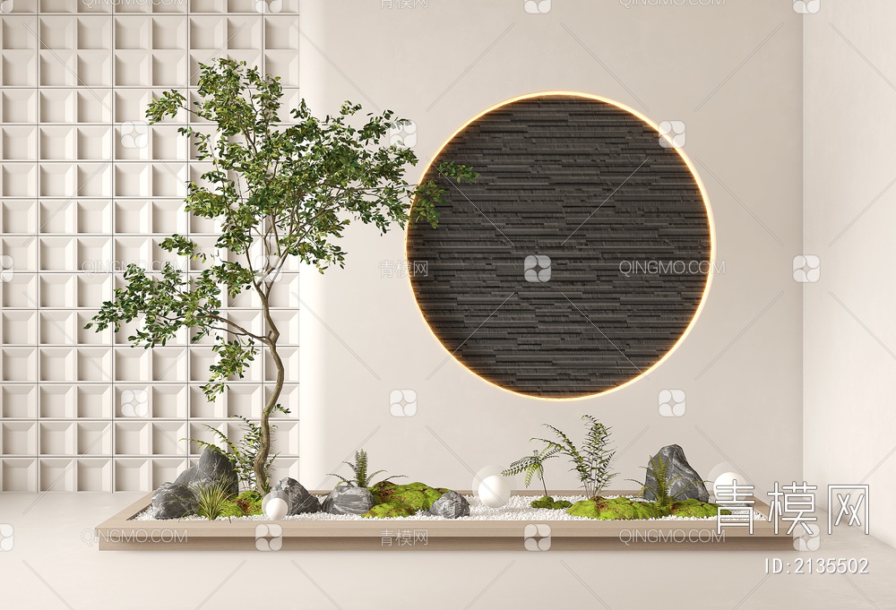景观小品 景观造景 树 植物 苔藓3D模型下载【ID:2135502】