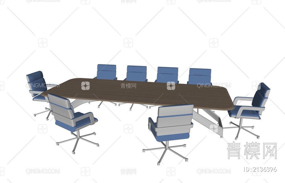 会议桌椅SU模型下载【ID:2136396】
