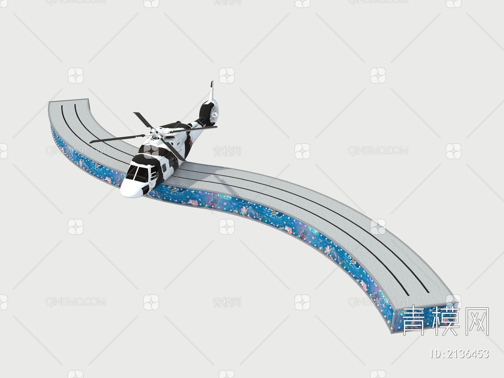 漂移直升机游乐设备3D模型下载【ID:2136453】