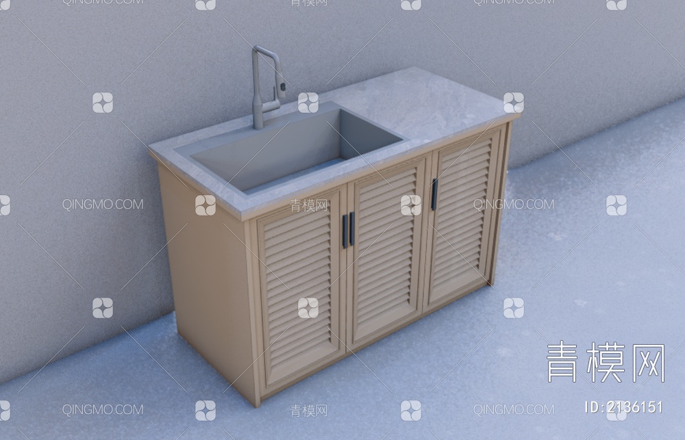 户外铝合金岩板洗手池3D模型下载【ID:2136151】